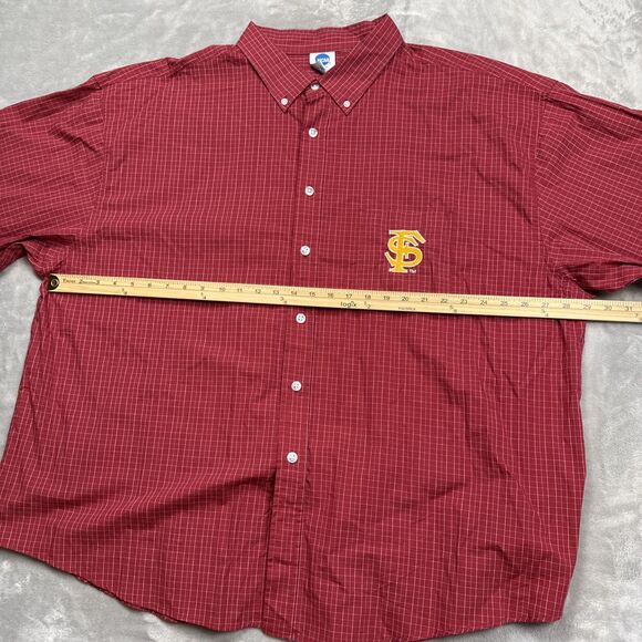 FSU Florida State Seminoles Men’s Maroon Plaid Long Sleeve Button-Up Shirt 3XL - Picture 5 of 8
